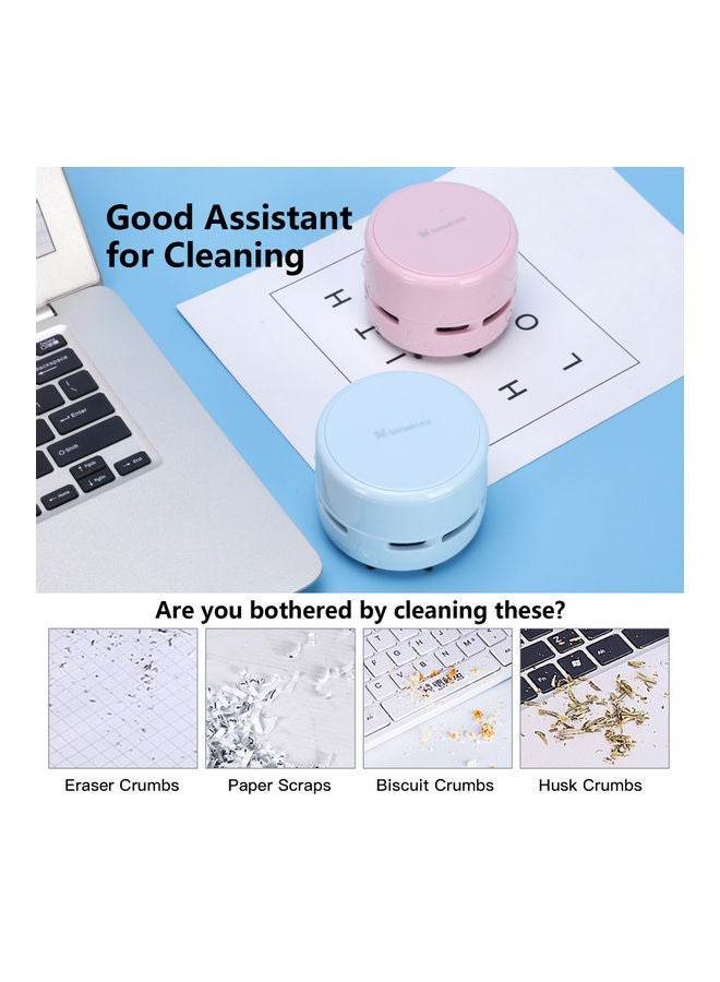 NIBEMINENT 3-Piece Electric Pencil Sharpener With Eraser And Vacuum Cleaner Set Blue - Image 5