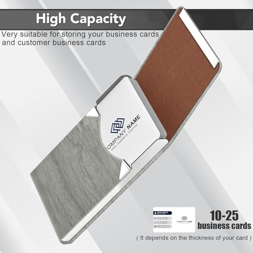 DMFLY Business Card Holder with Ultra Slim Design, Business Card Case with Premium PU Leather, Suit Pocket Metal Card Holder for Women/Men, Magnetic Closure Quick Access Cards - Image 5