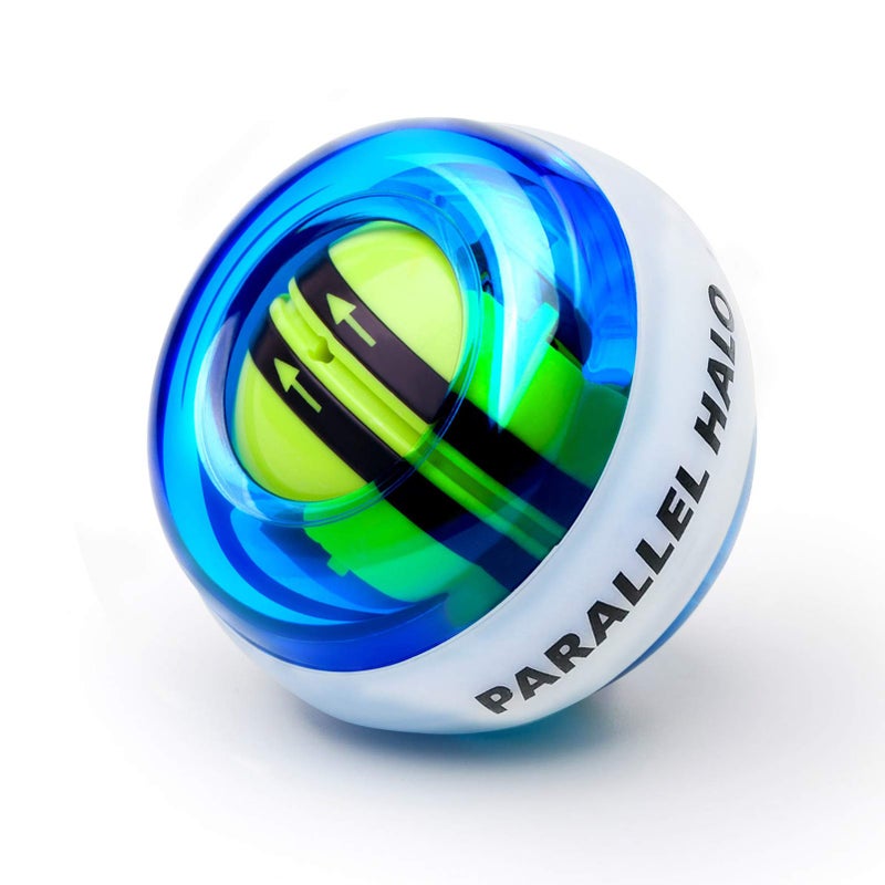 Parallel Halo Power Wrist Ball AUTO Start Wrist Exerciser Gyro Ball Forearm Exerciser Arm Strengthener for Strengthening Muscle and Bones Blue Without LED - Image 1