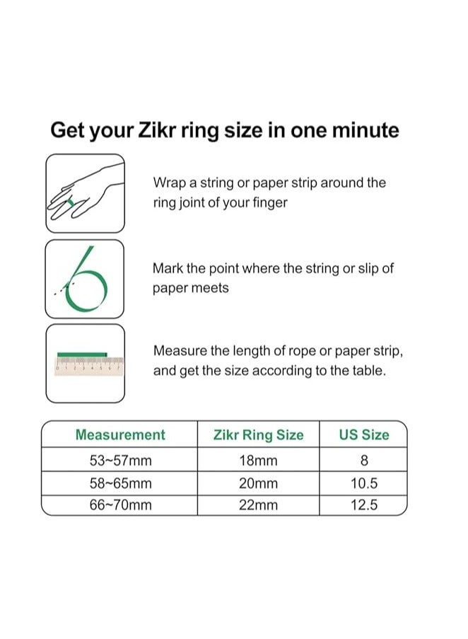 iQIBLA خاتم تسبيح ذكي زكر لايت، صلاة مسلم، تذكير بأوقات الصلاة، عداد تسبيح بشاشة OLED، خاتم ذكي، مقاوم للماء - وردي 20 مم - Image 3