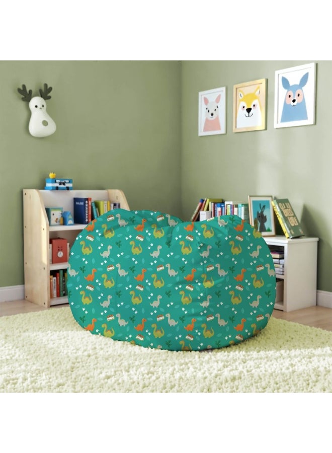 DANUBE HOME Dino Washable Bean Bag with Zipper Closer – Fun and Comfortable Kids’ Bean Bag Chair with Easy-Clean Cover | Durable Seating Solution for Playrooms, Bedrooms & Lounges