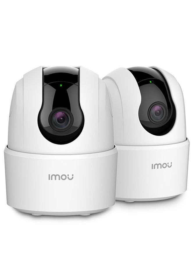 IMOU - Pack of 2 Ranger 2C 360 Degree WiFi Security Camera (White), Up to 256GB SD Card Support, 1080P Full HD, Privacy Mode, Alexa Google Assistant, Motion Detection & Human Detection, 2-Way Audio, Night Vision - Image 1