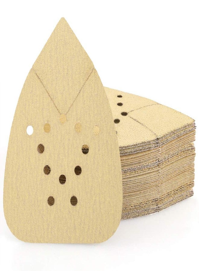 LotFancy Sanding Pads for Black and Decker Mouse Sanders, 50PCS 60 80 120 150 220 Grit Sandpaper Sheets Assortment - Hook and Loop Detail Palm Sander Sand Paper, 12 Holes - Image 1