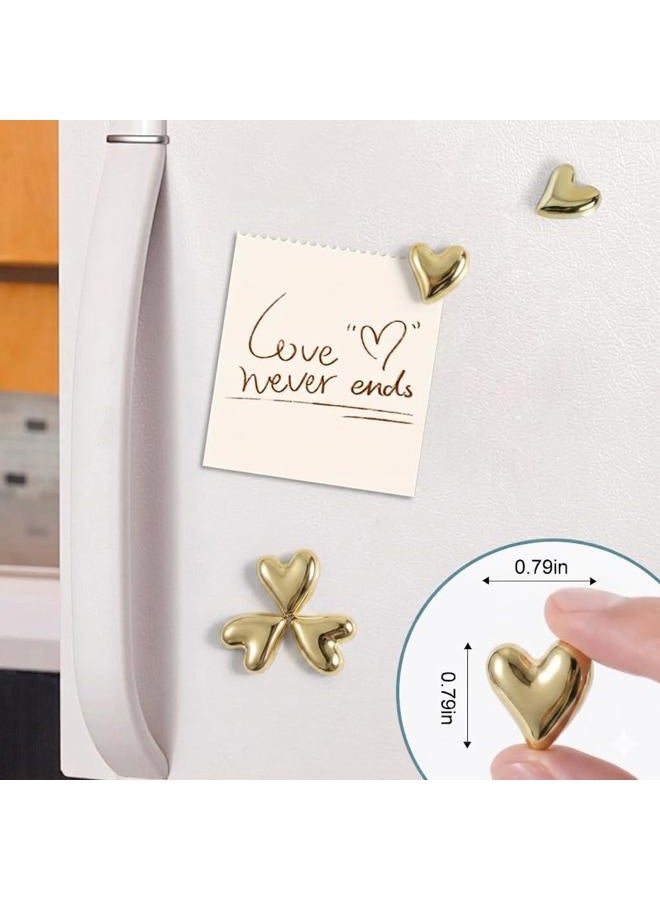 rhinocats 22Pcs Fridge Magnets,Cute Love Heart Decorative Magnets, Refrigerator Magnets for Whiteboard Cabinet Locker,Strong Holding Power,Gold - Image 3