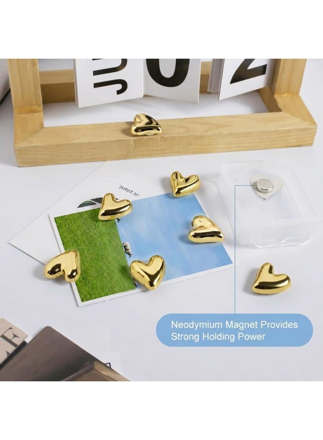 rhinocats 22Pcs Fridge Magnets,Cute Love Heart Decorative Magnets, Refrigerator Magnets for Whiteboard Cabinet Locker,Strong Holding Power,Gold - Image 2