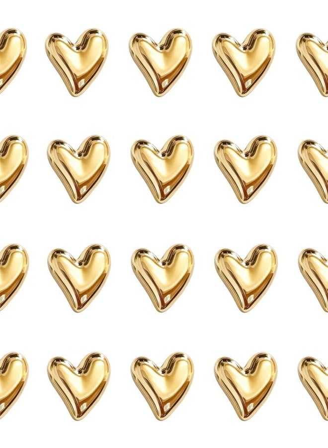 rhinocats 22Pcs Fridge Magnets,Cute Love Heart Decorative Magnets, Refrigerator Magnets for Whiteboard Cabinet Locker,Strong Holding Power,Gold - Image 1