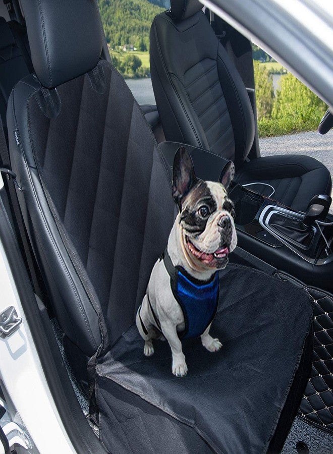 Goplus Pet Seat Cover Dog Car Seat Cover Waterproof Nonslip Rubber Backing w/Anchor, Black (Front Seat) - Image 1