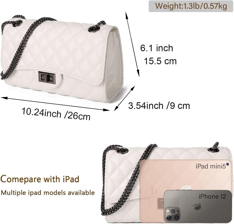 Gladdon Quilted Crossbody Purse for Women Trendy Ladies Shoulder Bag with Chain Designer Purses - Image 2