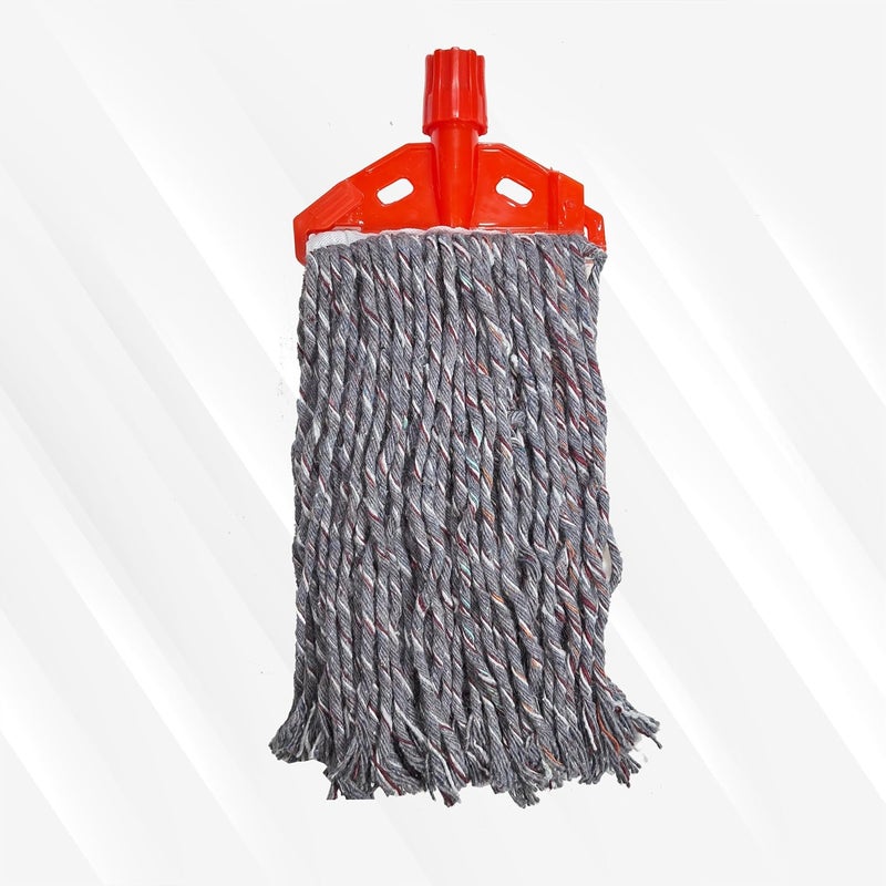 UMD Pack of 1 pcs 300gm Melange Cotton Flat 6 inch Floor mop Refill Head Without Stick , pocha , mop Marne wala Floor Cleaning with Thread Length Above 32 cm Width Above 15cm - Image 1