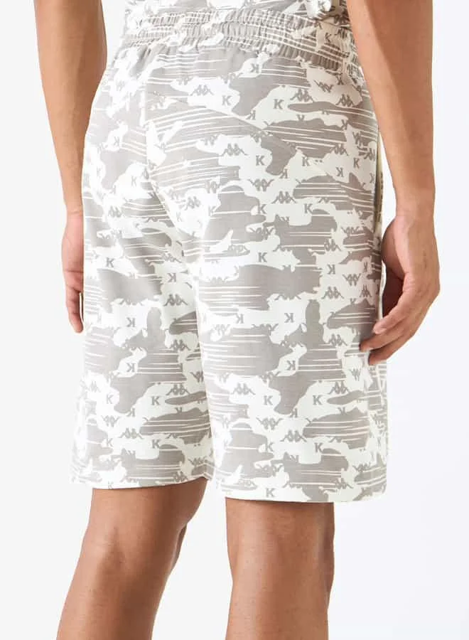 Kappa Kappa Printed Shorts with Drawstring Closure and Pockets