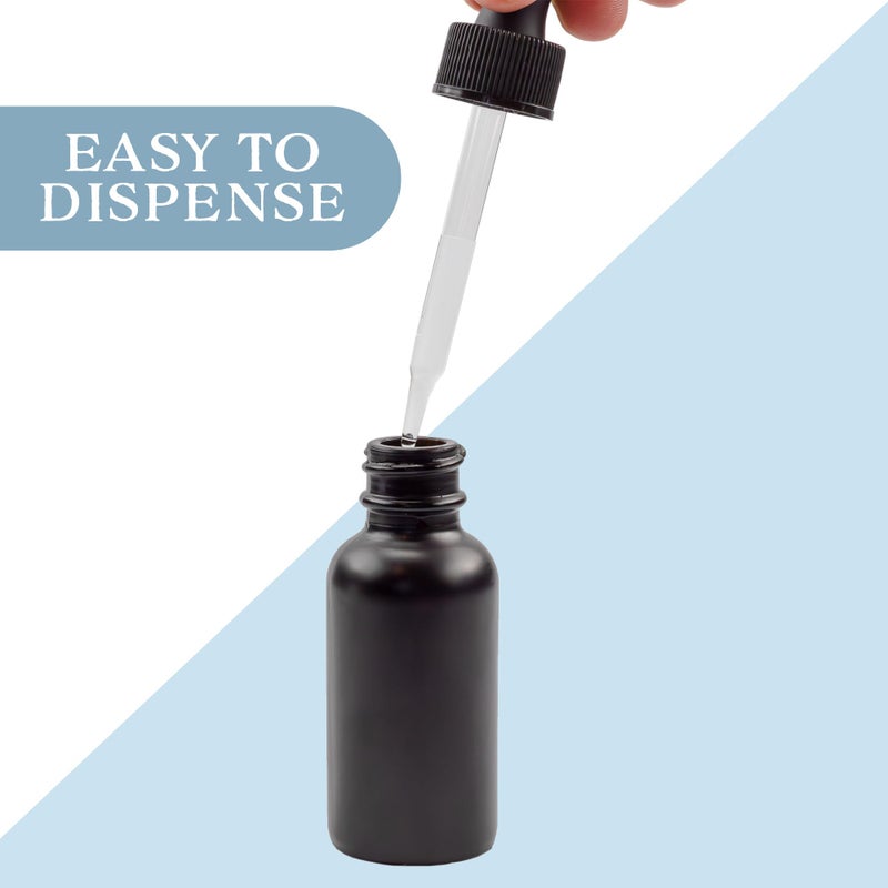 Cornucopia Brands Cornucopia 1oz Black Coated Glass UV Resistant Eye Dropper Bottles (6 pack), UV Safe Bottles for Essential Oils and Aromatherapy - Image 5