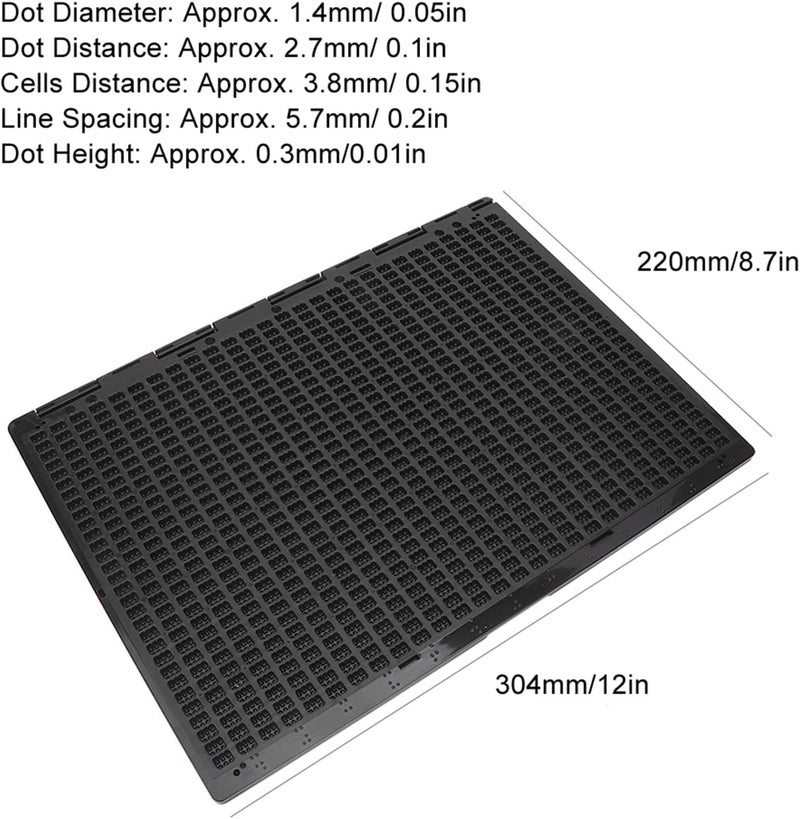 كلاراكو لوح كتابة برايل محمول مزود بقلم برايل مكون من 27 سطرًا، و30 خلية، وأداة تعليمية برايل مزودة بقلم برايل - Image 3