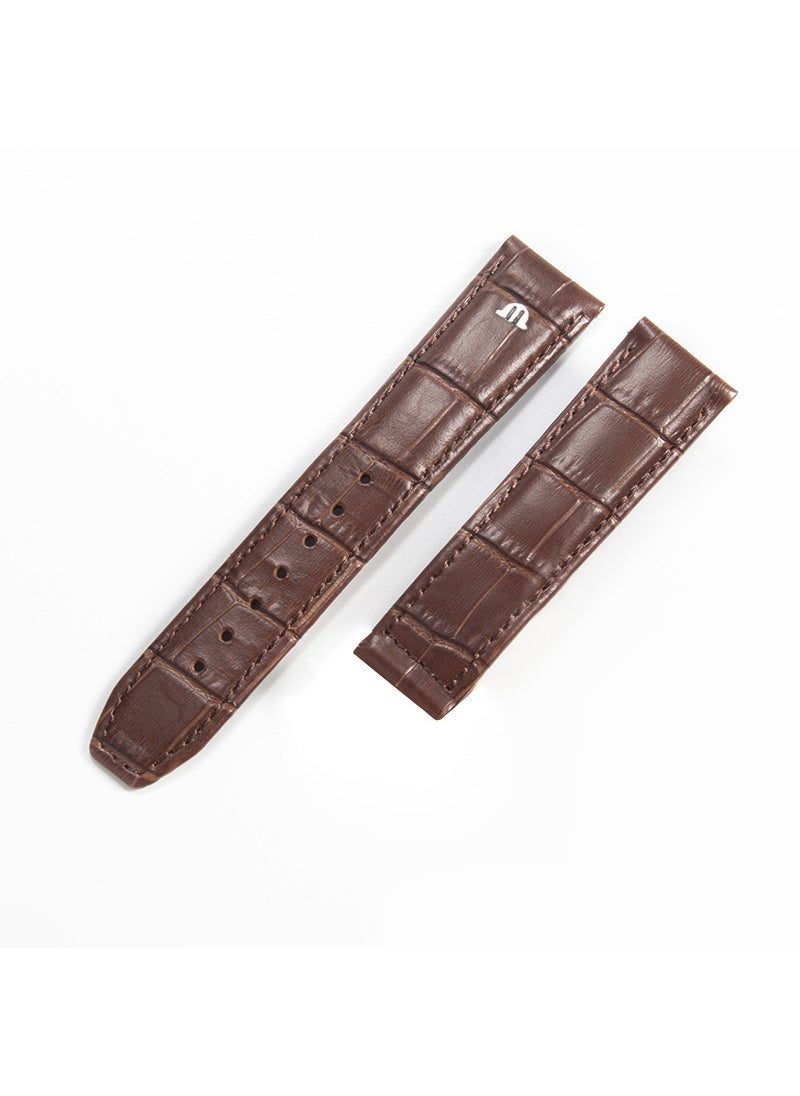 Generic Genuine Leather Watch Strap 20mm 22mm for Men Brown-no buckle
