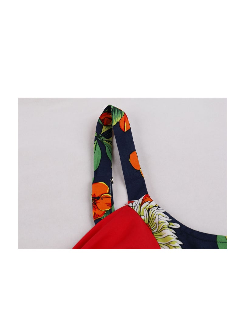 Loquat Condole belt black bottom big flower matches red dress  - Image 3