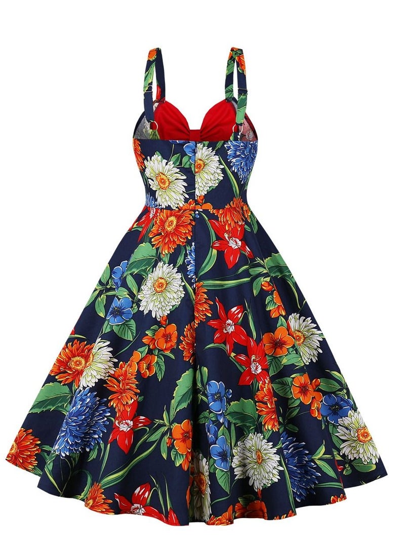 Loquat Condole belt black bottom big flower matches red dress  - Image 1