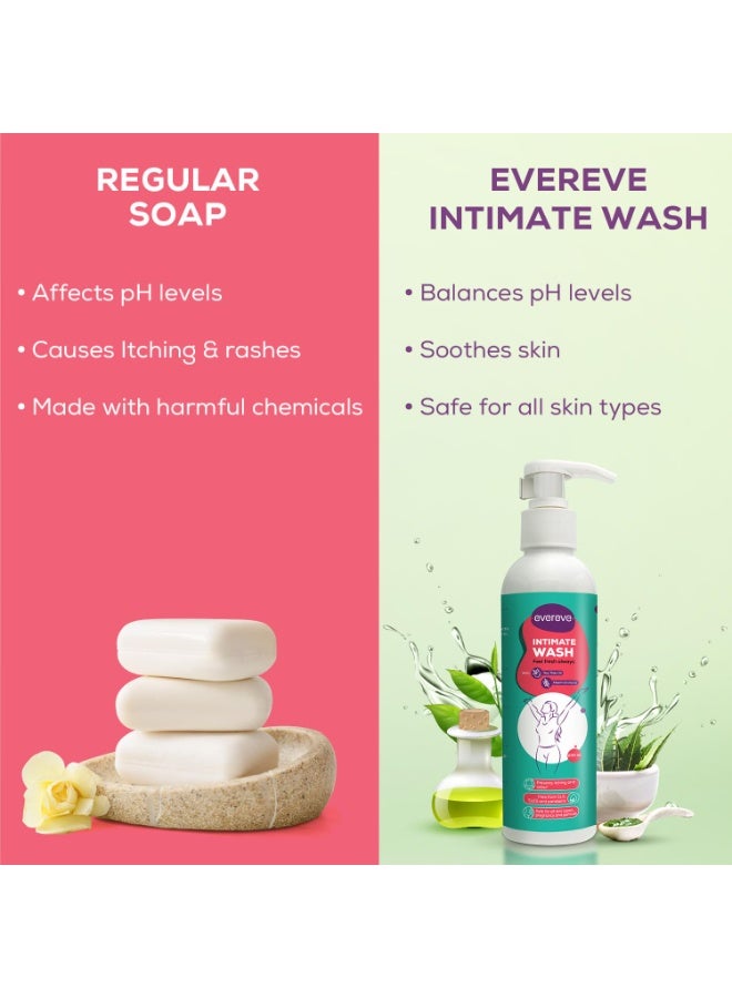 Evereve Intimate Wash For Women 200ml 3 In 1 No Odour Itching Or Irritation With Tea Tree Oil and Neem Maintains pH Balance Safe During Pregnancy and Periods Dermatologically Tested - Image 5