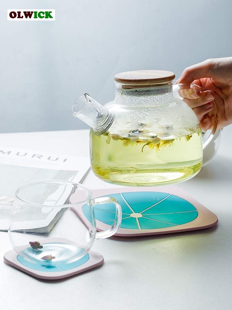 OLWICK® 4 PCS Multifuntion Silicone Trivet Mats Soft Heat Resistant Table Mats Cup Mat Hot Dishes Mats Non-Slip Flexible Random Pattern and Color (Big) - Image 3