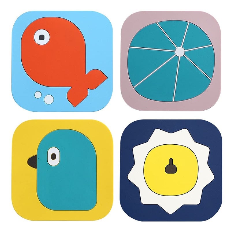 OLWICK® 4 PCS Multifuntion Silicone Trivet Mats Soft Heat Resistant Table Mats Cup Mat Hot Dishes Mats Non-Slip Flexible Random Pattern and Color (Big) - Image 1