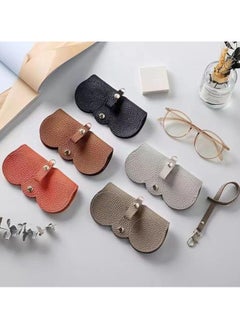 CityRiya-Long Leather Sunglasses Bag 5 Pcs Travel Sun Glasses Holder Sunglass Case Portable Leather Glasses Case Holder Sunglasses Pouch Glasses Organizer Bag Eyeglasses Bag Eyewear Sleeve  - Image 1