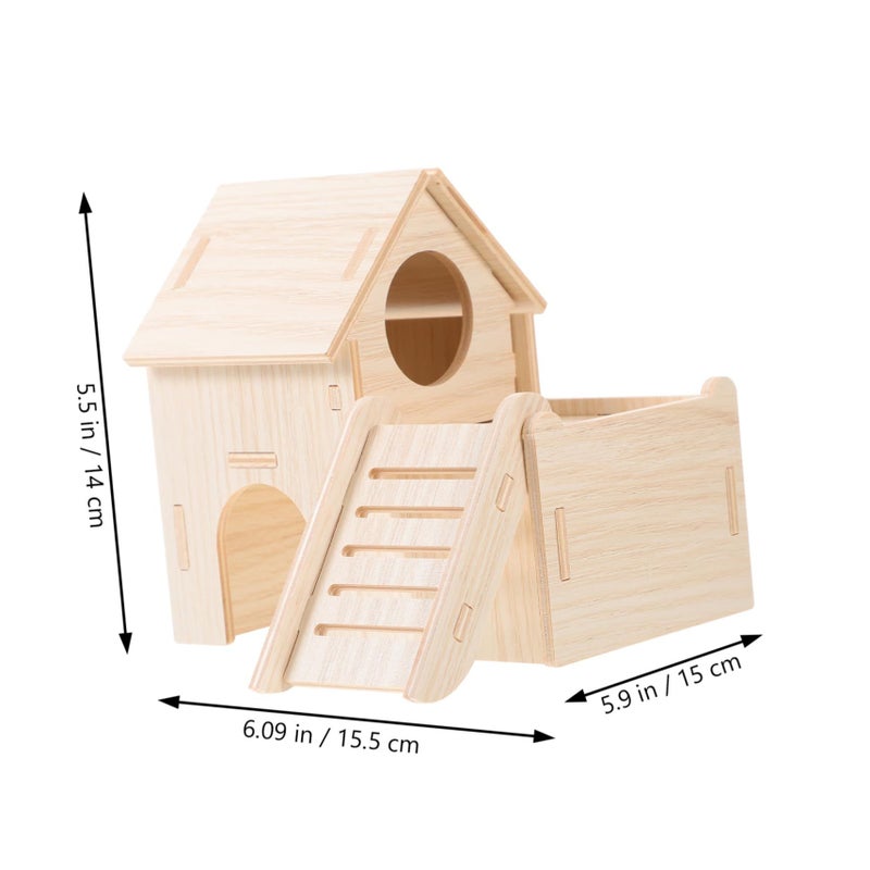 Wooden Hamster House Squirrel Hideout Resting Hut for Small Pets Cozy Safe Versatile Hideaway Sturdy Design - Image 3