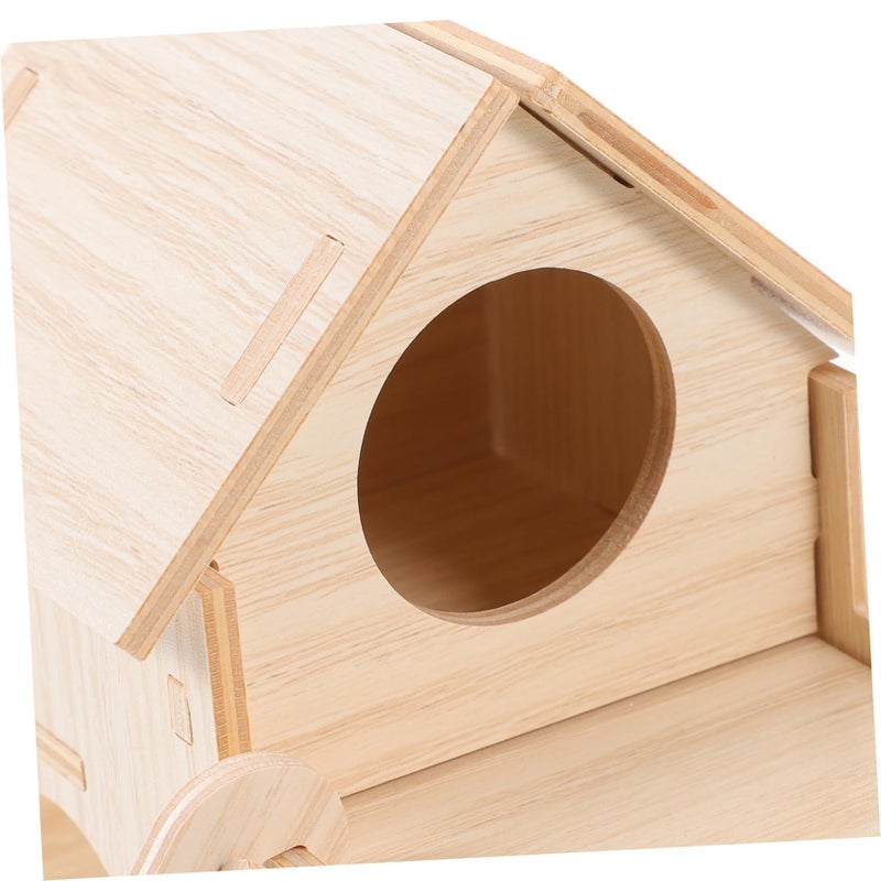 Wooden Hamster House Squirrel Hideout Resting Hut for Small Pets Cozy Safe Versatile Hideaway Sturdy Design - Image 4