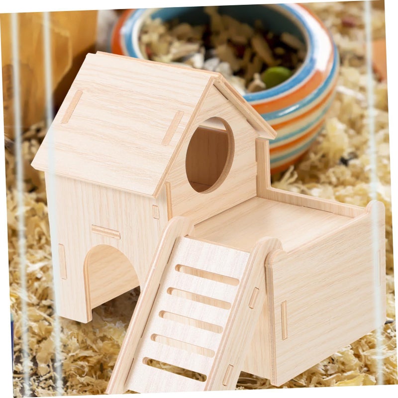 Wooden Hamster House Squirrel Hideout Resting Hut for Small Pets Cozy Safe Versatile Hideaway Sturdy Design - Image 5