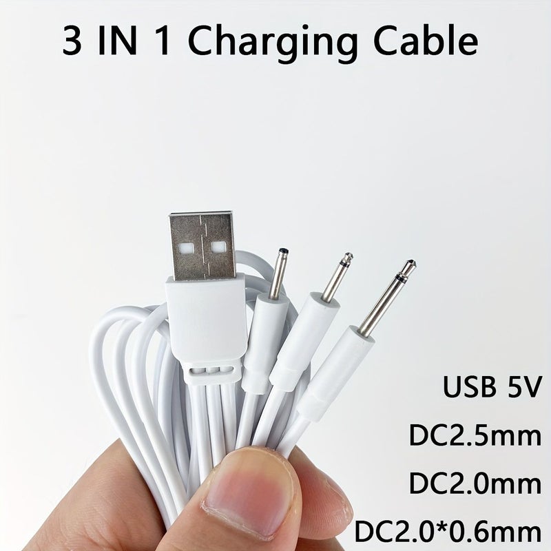 USB 3 In 1 Round Head DC2.5mm 2.0mm And 0.6mm Charging Cable 2pcs - Image 5