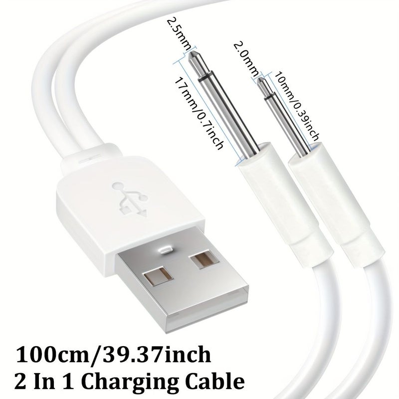 USB 3 In 1 Round Head DC2.5mm 2.0mm And 0.6mm Charging Cable 2pcs - Image 3
