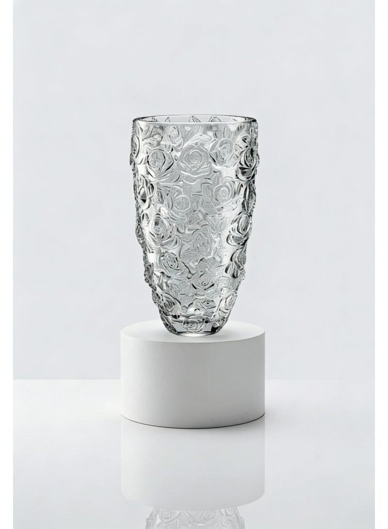 كريستال آرك مزهرية كريستال فاخرة وبسيطة - ديكور عصري أنيق - قطعة مركزية أنيقة ومدمجة - فكرة هدية مصنوعة يدويًا - تصميم كريستالي عالي الجودة - Image 1