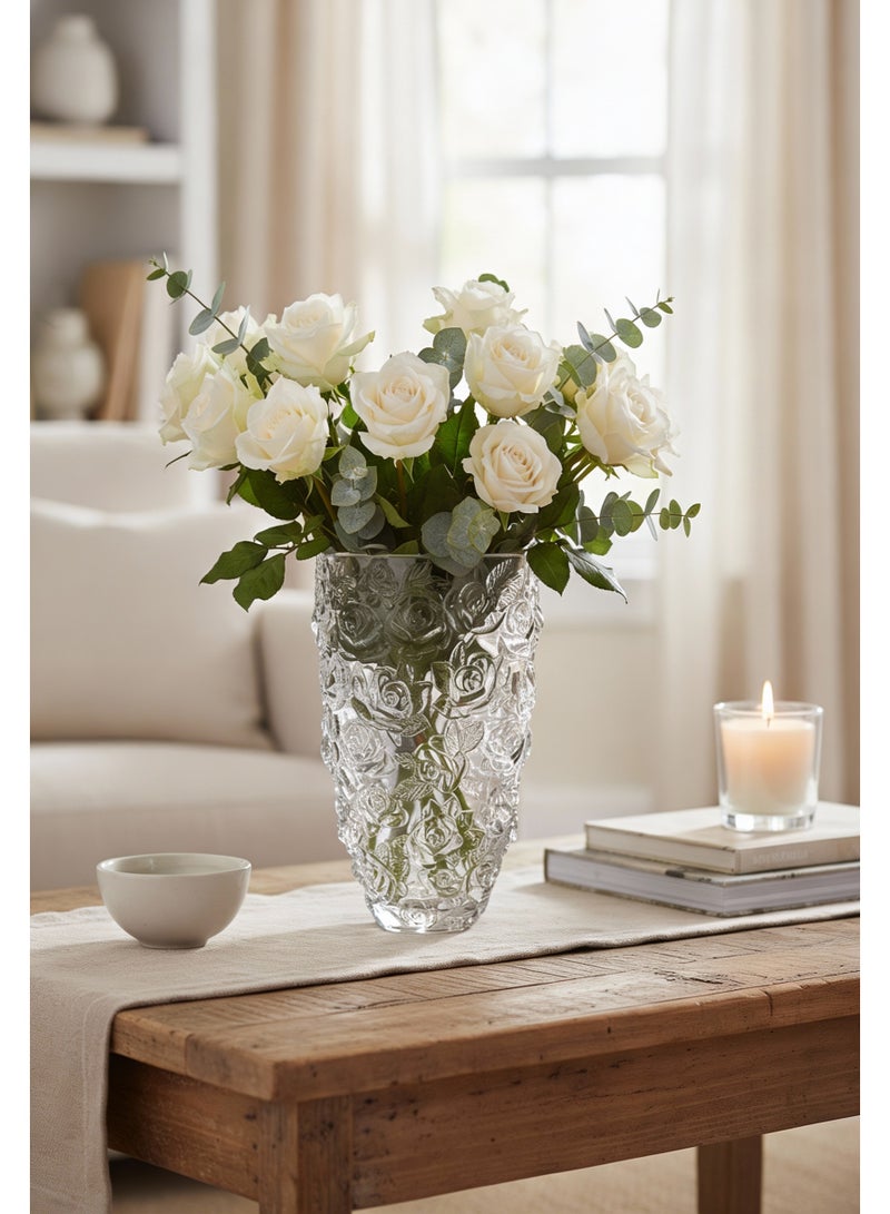 كريستال آرك مزهرية كريستال فاخرة وبسيطة - ديكور عصري أنيق - قطعة مركزية أنيقة ومدمجة - فكرة هدية مصنوعة يدويًا - تصميم كريستالي عالي الجودة - Image 2