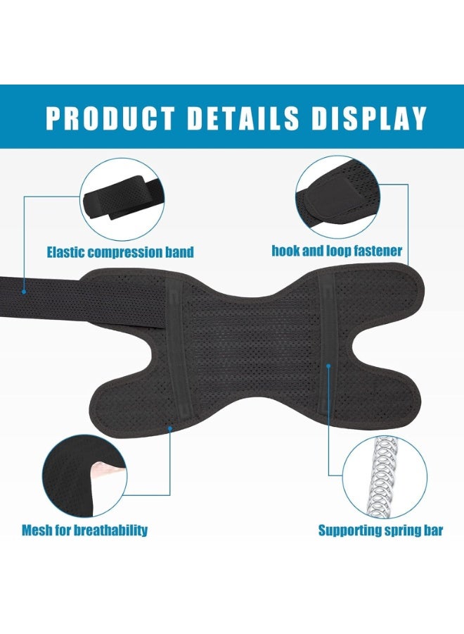Knee Support Brace with Side Stabilizers, Adjustable Compression Band, Breathable Mesh Design for Sports Injuries, Black, 2 PCS (M - Fit for women) - Image 2