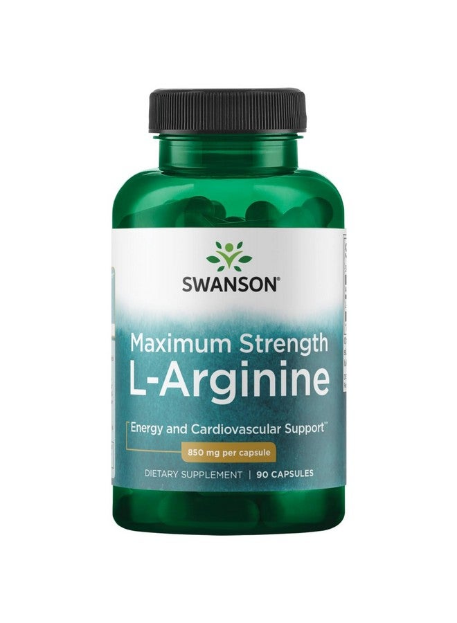 Swanson Amino Acid Super-Strength L-Arginine 850 Milligrams 90 Capsules - Image 1