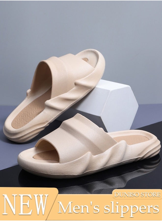 DUNISO Men's Bath slippers Quick Drying Slide Sandal with Thick Sole Non-Slip Soft Shower Slippers Open Toe Spa Bath Pool Gym House Sandals for Indoor & Outdoor  - Image 1