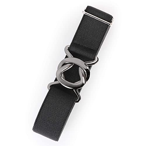 JASGOOD Women No Show Stretch Belt Adjustable Elastic Web Belt with Flat Buckle for Jeans Pants Casual Belts - Image 1