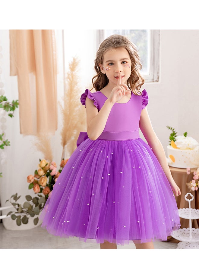 Girls Princess Puffy Dress Wedding Flower Girl Dress Children's Piano Performance costume Dress Host Costume Dress  - Image 1
