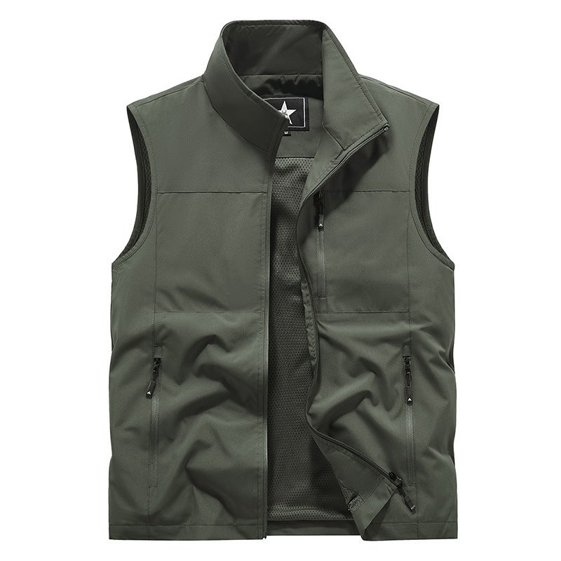 New Vest Men'S Outdoor Vest Casual Thin Middle-Aged Pography Fishing Vest - Image 4