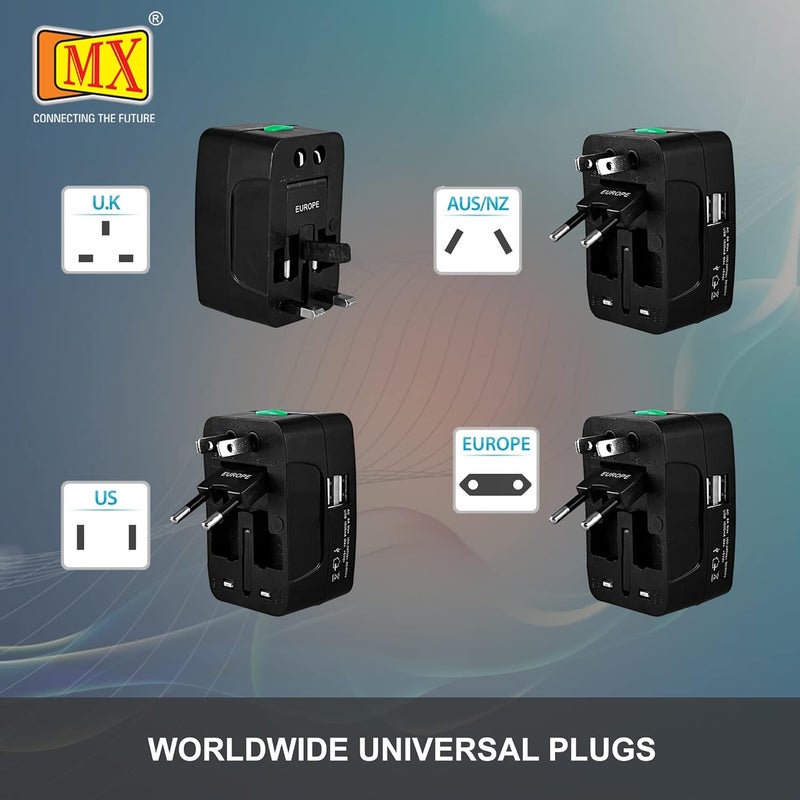 MX Universal Travel Adapter Universal Socket with Multi USB Charger Ports International All in One Travel Charger Adapter - Image 5