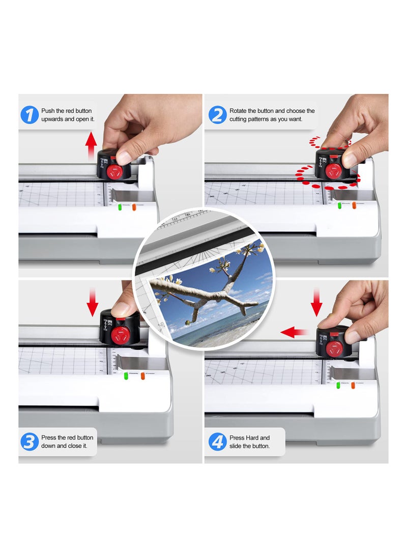 SYOSI - Laminator Machine 13 Inch Wide for A3/ A4/ A6, Thermal Hot&Cold Lamination Machine 11X17 for Office Home School Teacher Use,Paper Trimmer, Corner Rounder (EU Plug) - Image 1