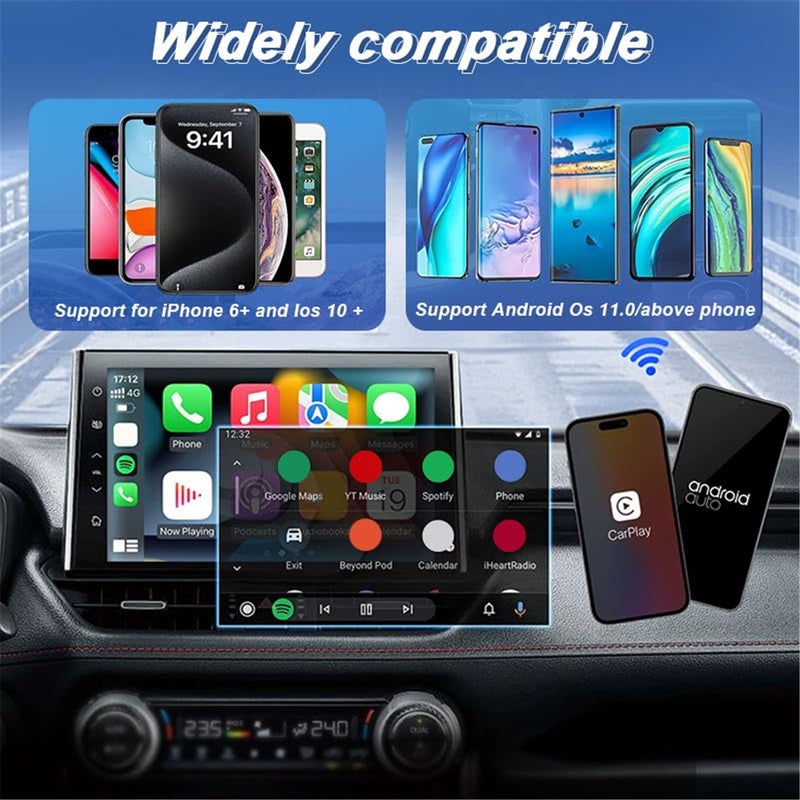 مُحول Carplay لاسلكي لسيارة فورد برونكو سبورت للسنوات 2021-2024، محول لاسلكي ثنائي الوظيفة يحول Carplay المُوصلة إلى لاسلكي، سهل التثبيت والاستخدام (مُغلف واستخدم)، سريع ومستقر - Image 5