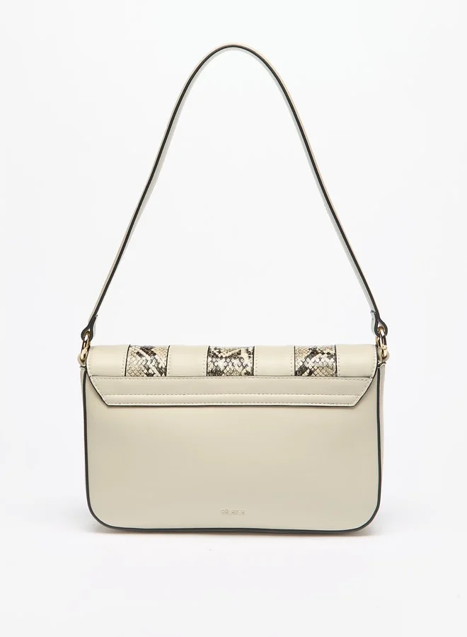 Celeste Women's Animal Print Shoulder Bag with Button Closure and Detachable Strap