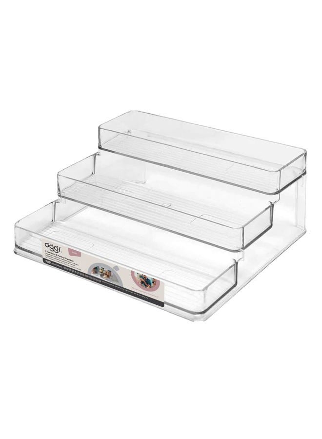 OGGI 3 Tier Spice Organizer & Pantry Storage- For Shelf, Kitchen Cabinet, Spice Rack, Pantry Organization and Storage, Clear Shelves - Image 5