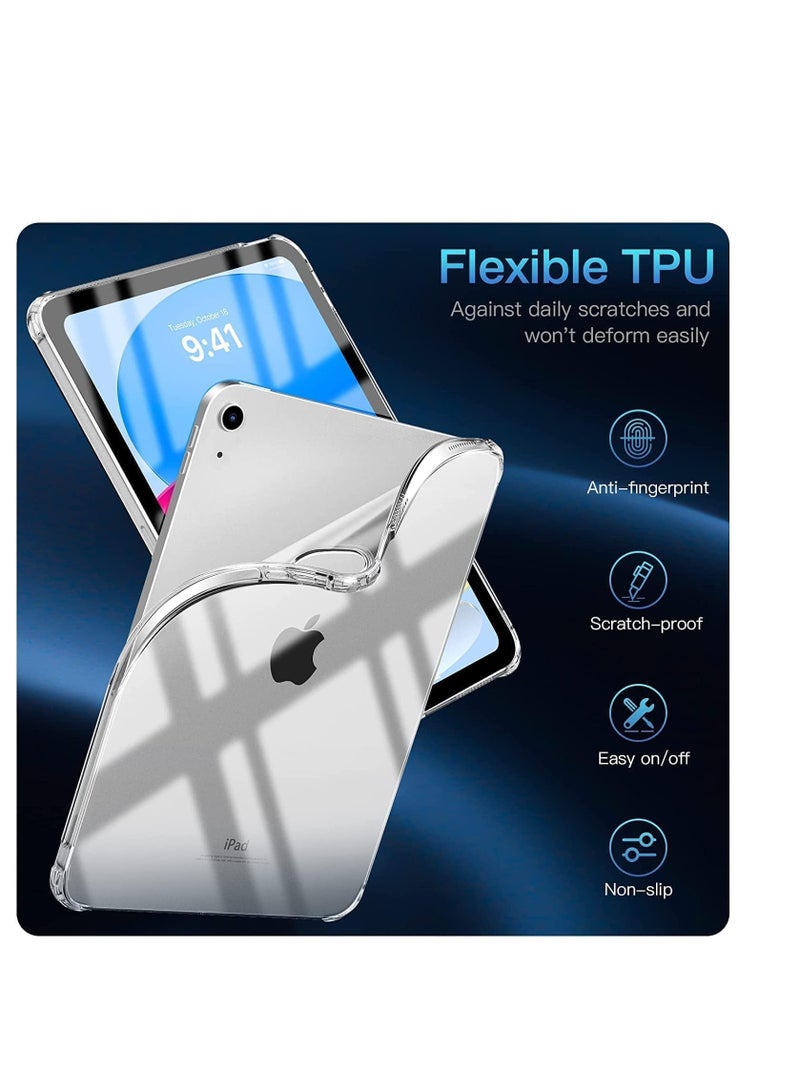 DUSALA New iPad 10th Generation Case Clear, iPad 10 Case 2022 (10.9 inch), Slim & Light Weight TPU Protective Clear iPad Case with Raised Edge and Transparent Back, Transparent - Image 2