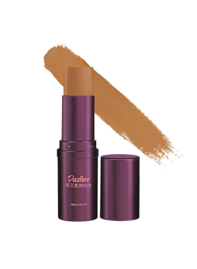 Dazller Eterna Majestique Matte Foundation Stick, Featherlight, Full Coverage, Waterproof, with SPF, 8g - Coffee - Image 1