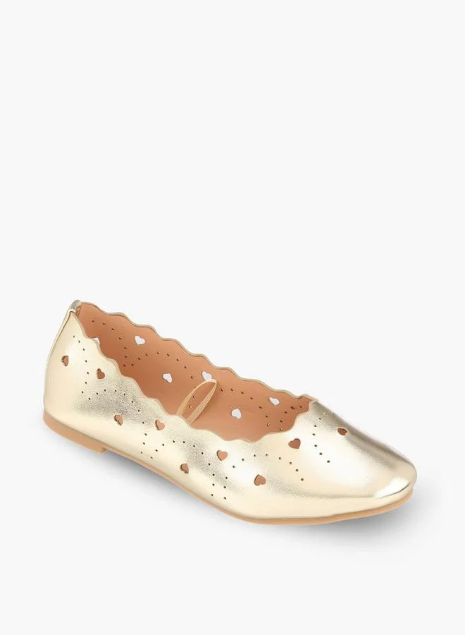 Little Missy Girls Laser Cut Ballerina Shoes