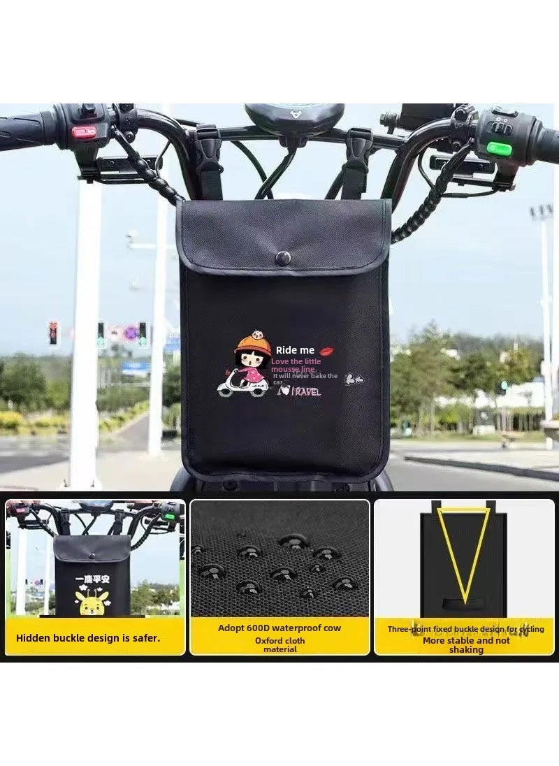 Generic Waterproof Large Capacity Bike Pouch Motorcycle Girl 【New Double Layer Waterproof Thickened Large Size with Cover】 