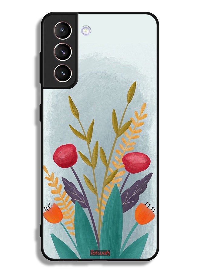 Tolwak Samsung Galaxy S21 Plus 5G Protective Case Cover Plants Drawing Art - Image 3