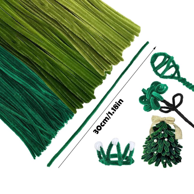 Green Chenille Stems 622pcs Pastel Fluffy Stick For Bouquet Craft Kit With Step By Step Video - Image 2