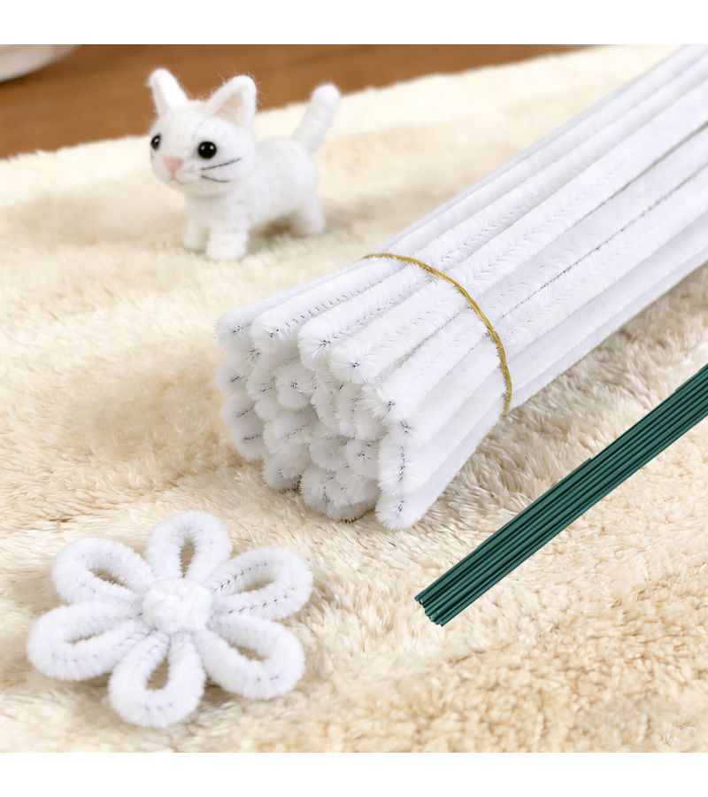 Green Chenille Stems 622pcs Pastel Fluffy Stick For Bouquet Craft Kit With Step By Step Video - Image 5