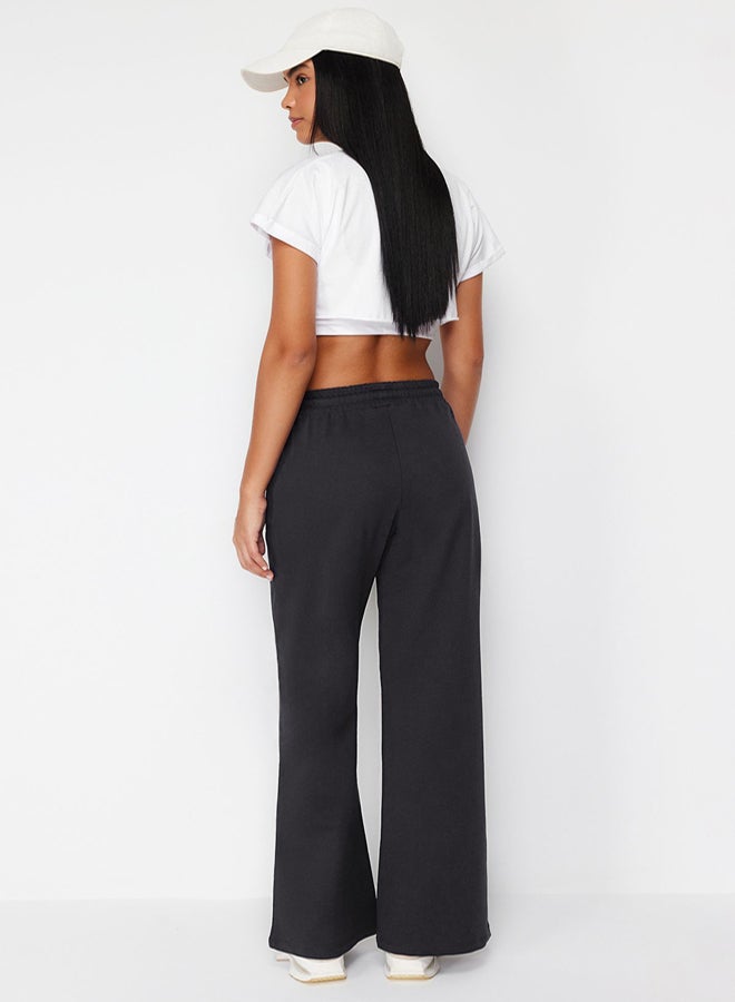 trendyol Dark Anthracite Wide Leg Thin Knitted Sports Sweatpants TWOAW22EA0053 - Image 5