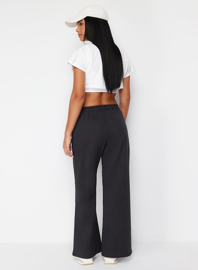 trendyol Dark Anthracite Wide Leg Thin Knitted Sports Sweatpants TWOAW22EA0053  - Image 5